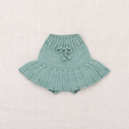 女童浅绿色羊毛短裙