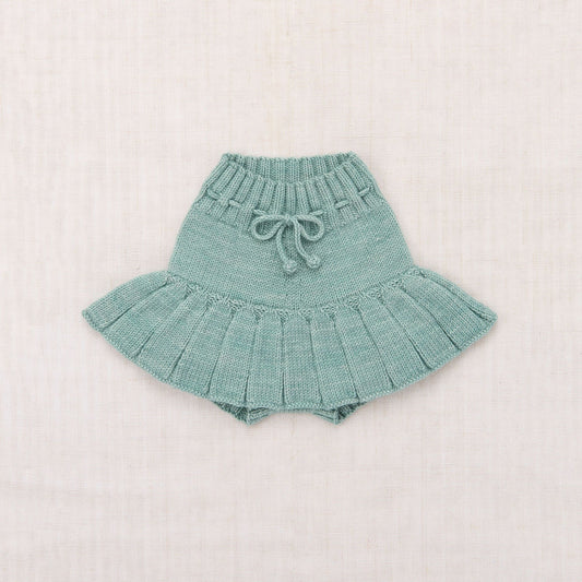 女童浅绿色羊毛短裙