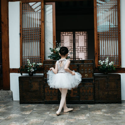 女童米色芭蕾舞连体衣