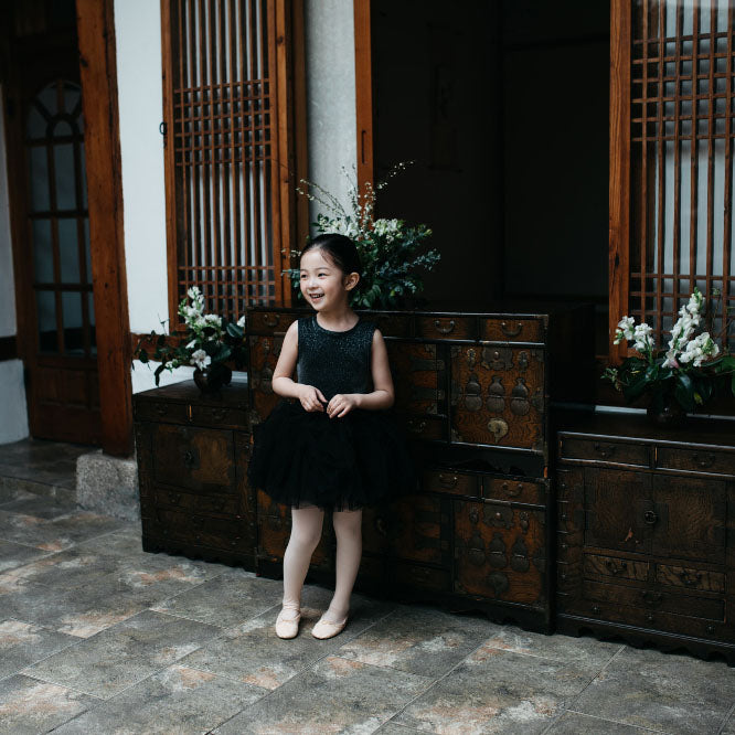 女童黑色芭蕾舞连体衣