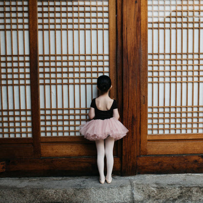 女童酒红色芭蕾舞连体衣