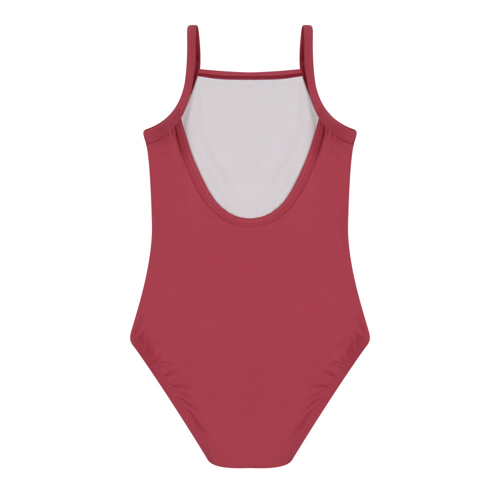 女童深红色芭蕾舞连体衣