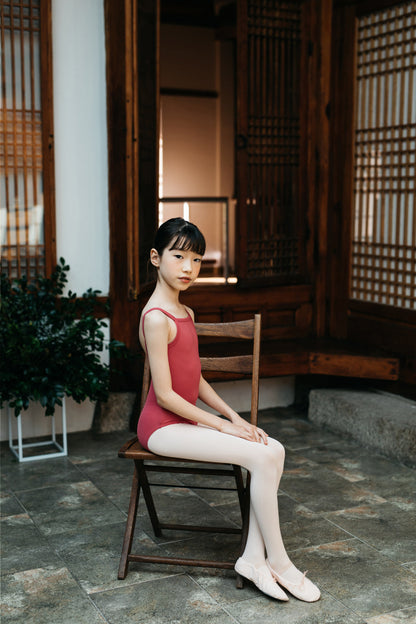 女童深红色芭蕾舞连体衣