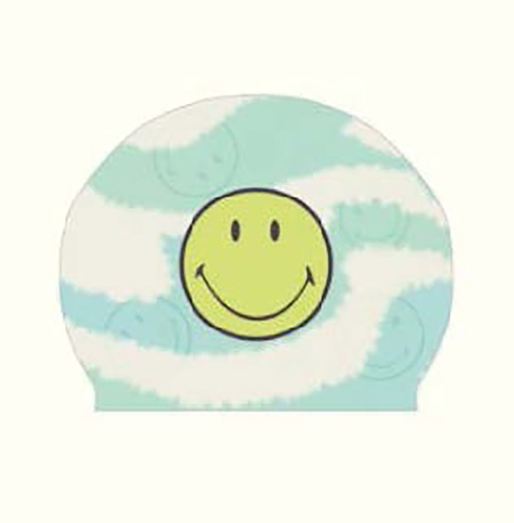 蓝色微笑硅胶泳帽