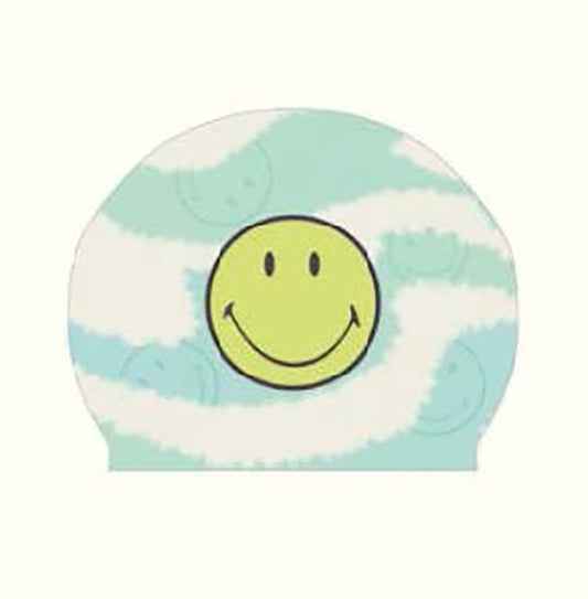 蓝色微笑硅胶泳帽