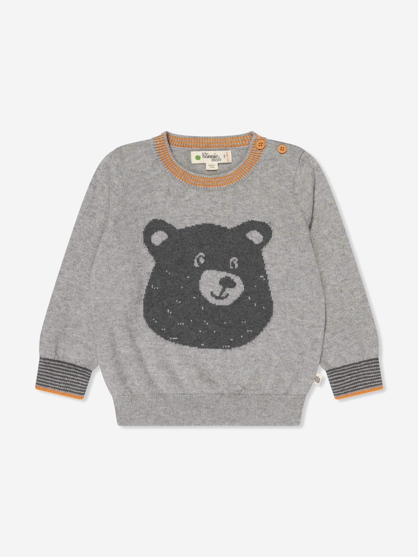 Bonnie Mob Kids Bear 羊绒针织套衫（灰色）