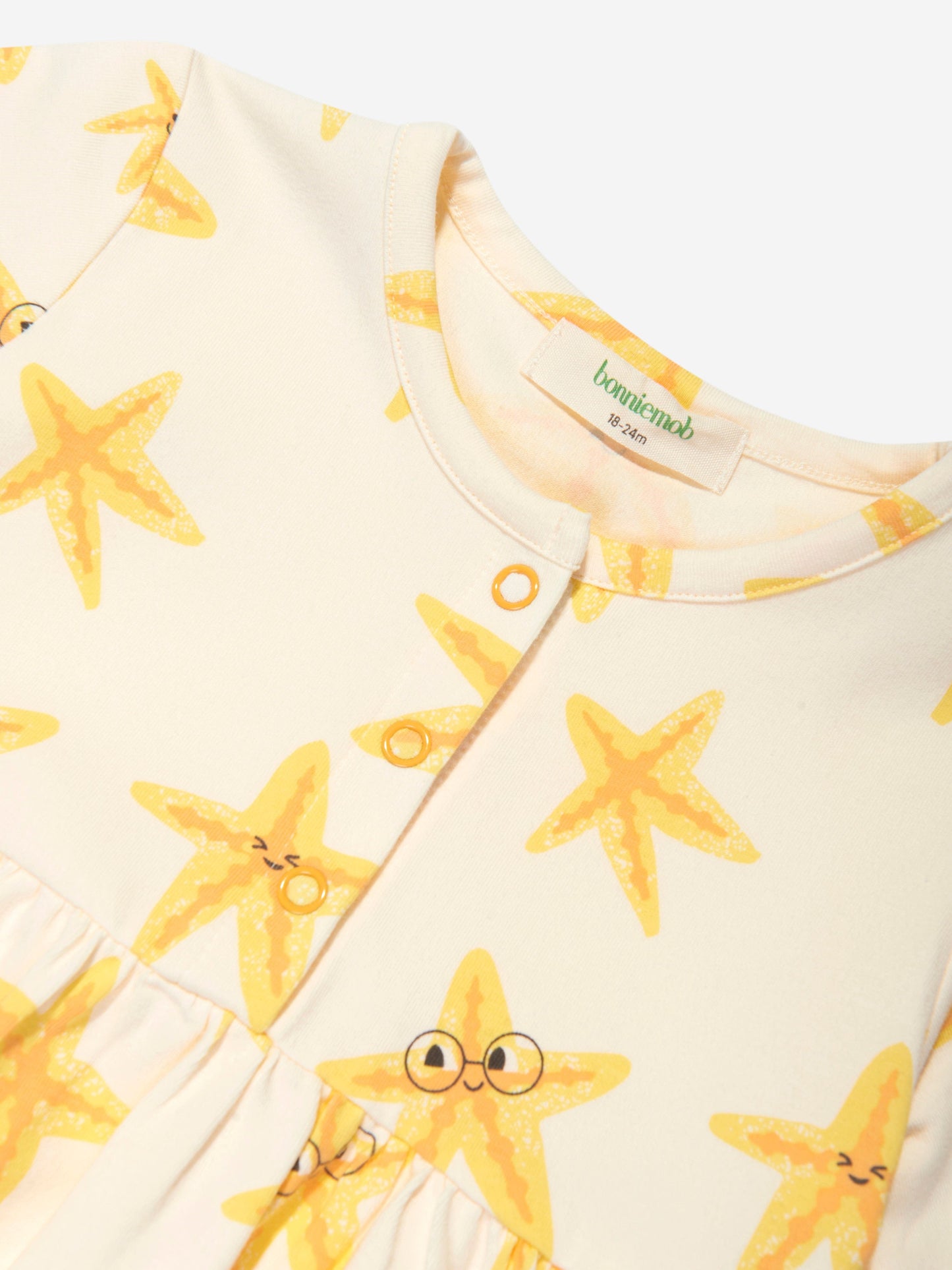 Bonnie Mob Girls 象牙色 Cari 海星口袋连衣裙