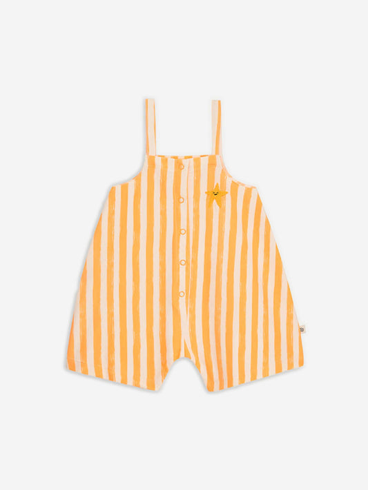 Bonnie Mob Kids Cayman 条纹工装裤 橙色