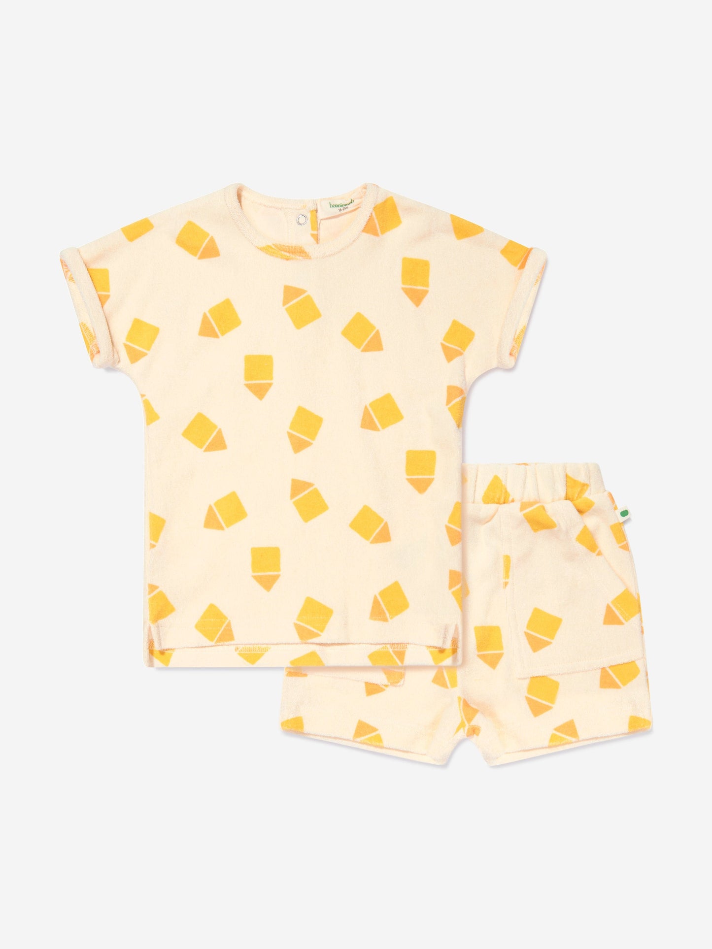 Bonnie Mob Baby Shell 和 Shoreline Beach Hut 短裤套装（黄色）