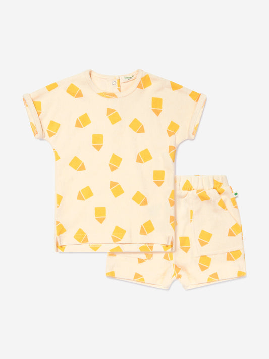 Bonnie Mob Baby Shell 和 Shoreline Beach Hut 短裤套装（黄色）