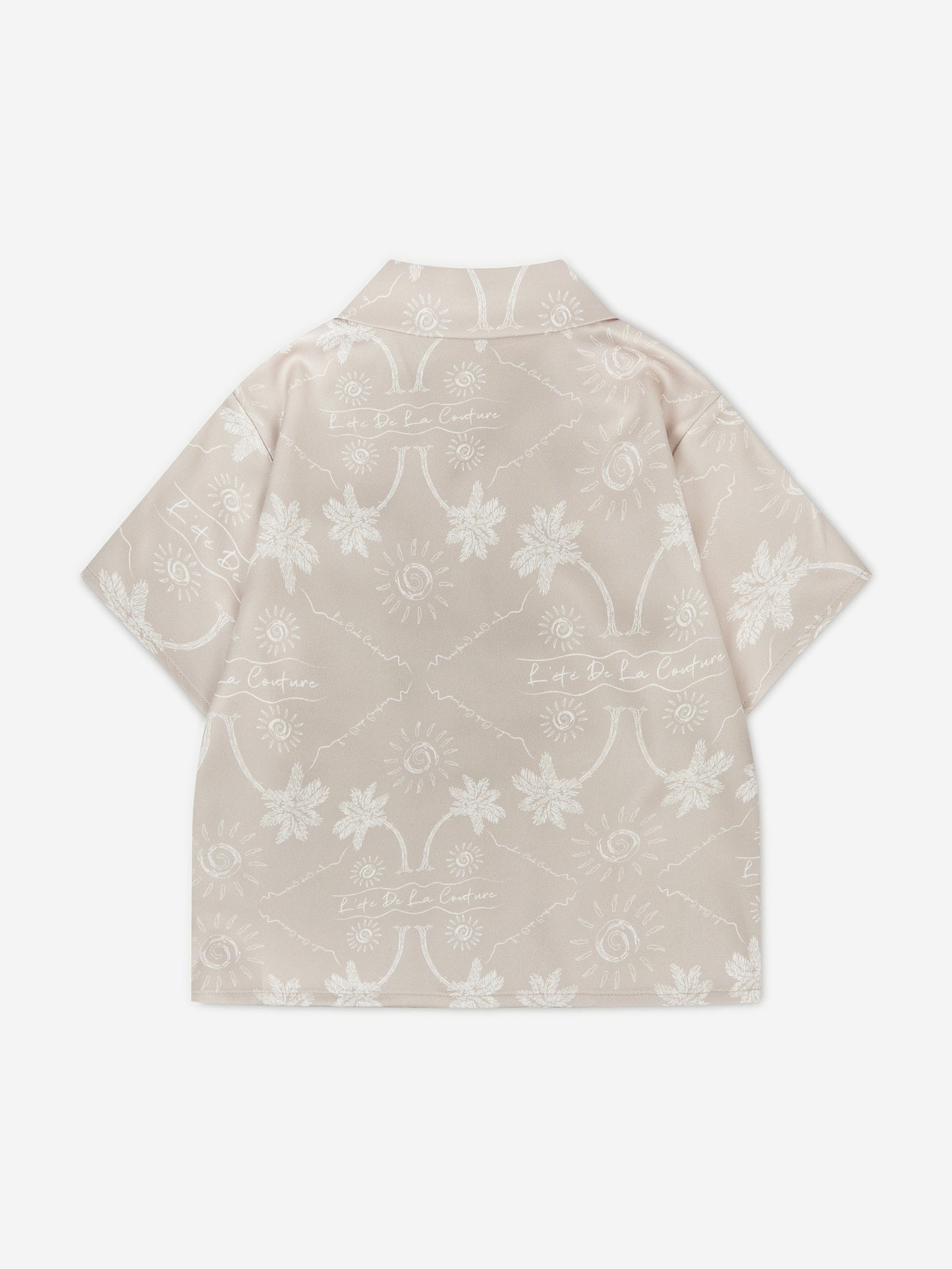 The Couture Club 儿童棕榈印花刺绣衬衫（米色）