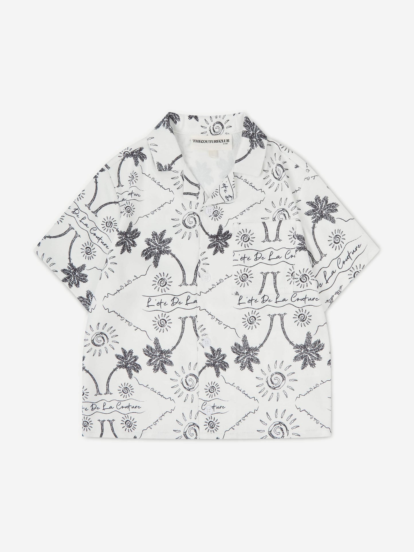The Couture Club 儿童棕榈印花刺绣衬衫（白色）