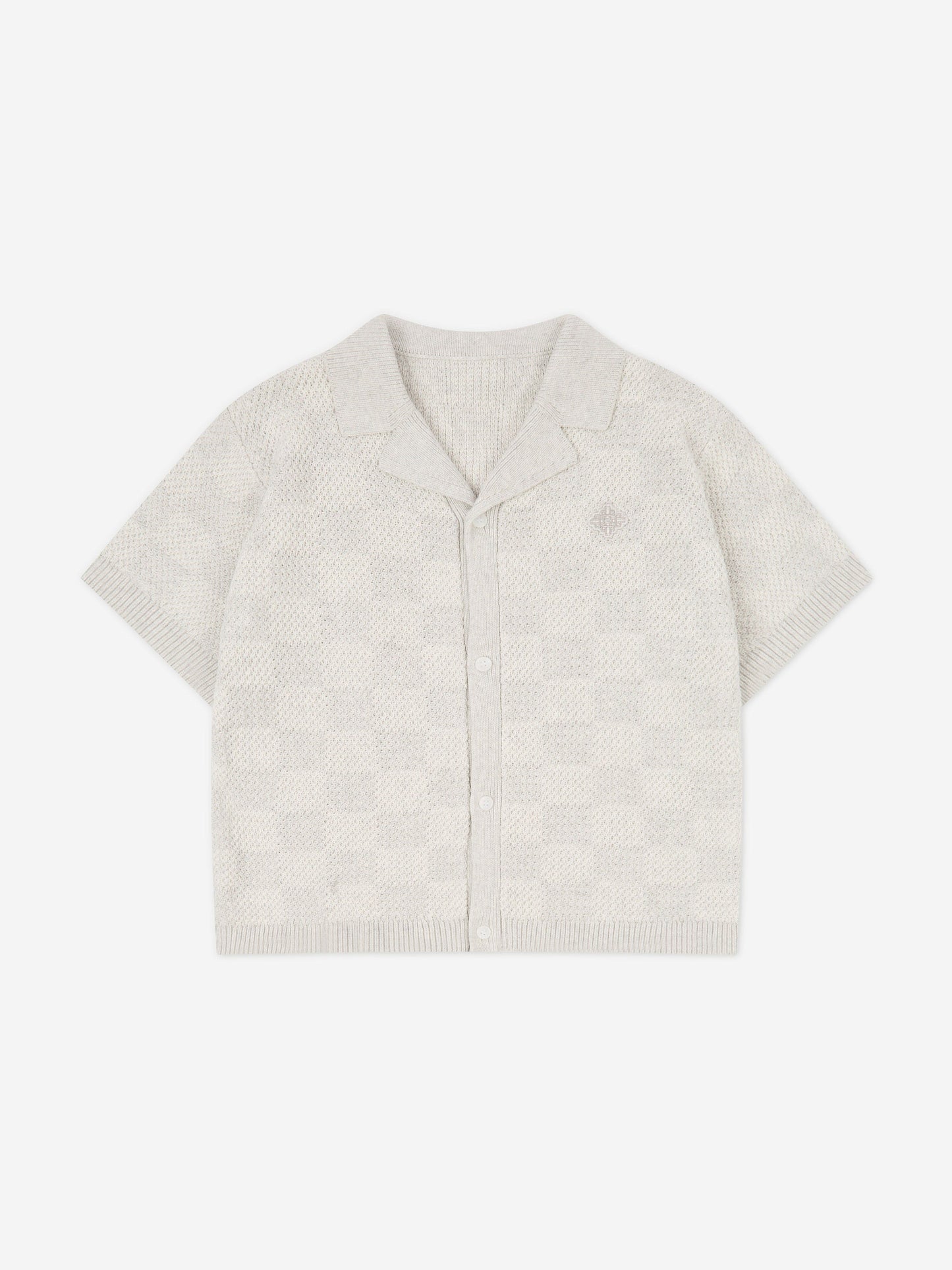 The Couture Club 儿童针织棋盘格衬衫（灰色）