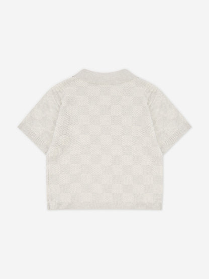 The Couture Club 儿童针织棋盘格衬衫（灰色）
