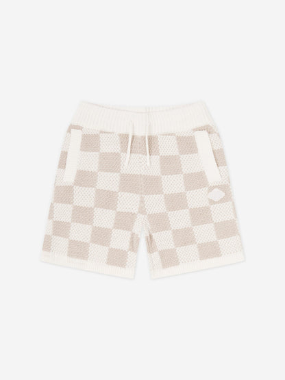 Couture Club 儿童针织棋盘格短裤（象牙色）