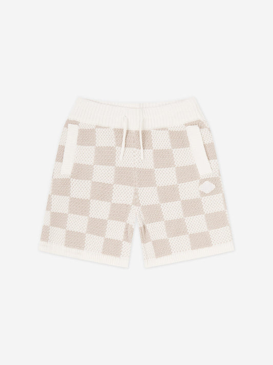 Couture Club 儿童针织棋盘格短裤（象牙色）