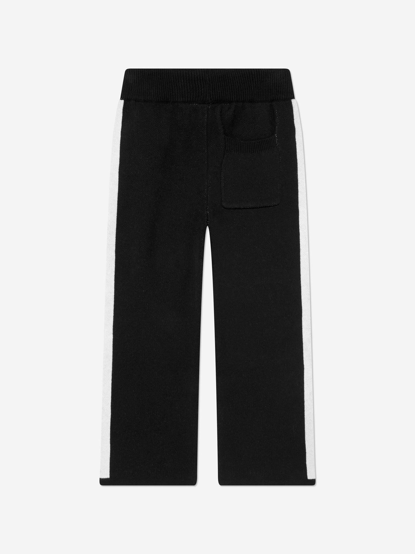 Kids Side Stripe Knitted Joggers in Black