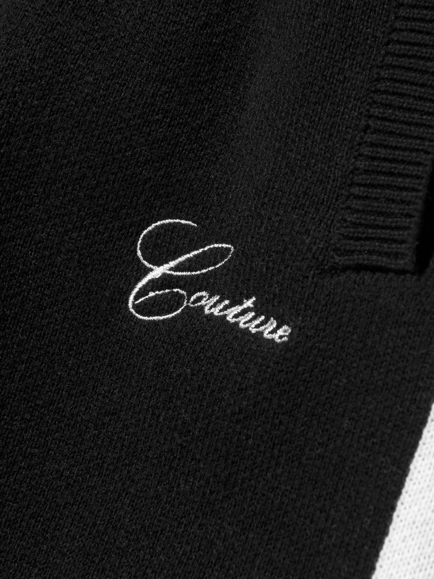 Kids Side Stripe Knitted Joggers in Black