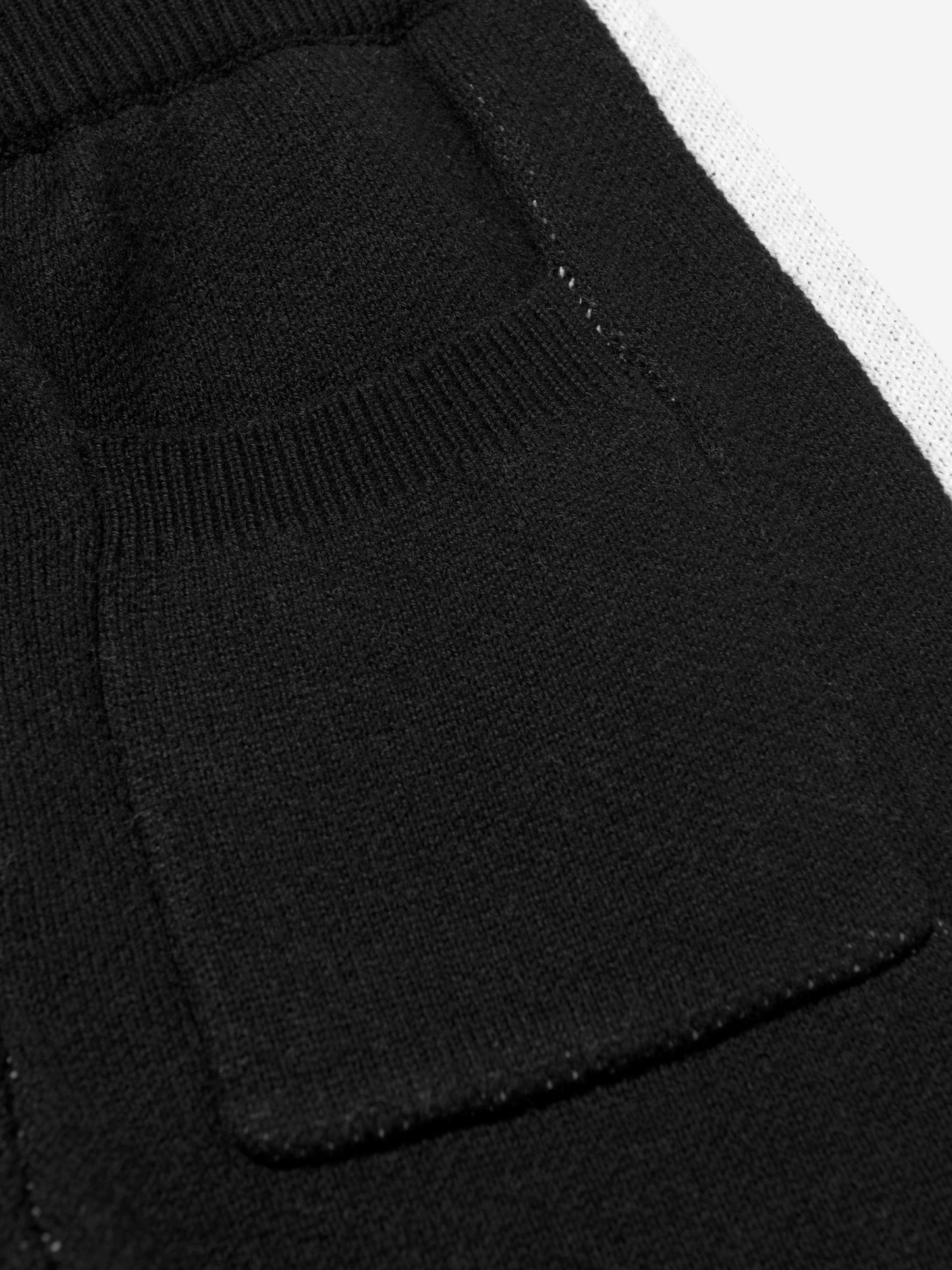 Kids Side Stripe Knitted Joggers in Black