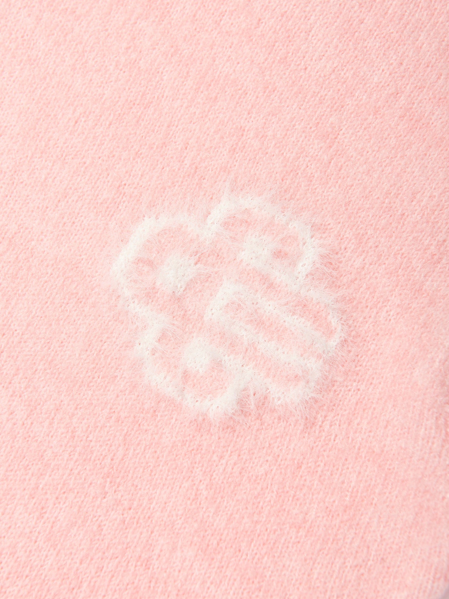 The Couture Club Kids Fluffy Knit Emblem Jumper in Pink