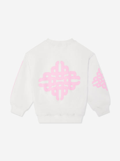 The Couture Club Kids Blurred Graphic Emblem Sweatshirt in Ivory