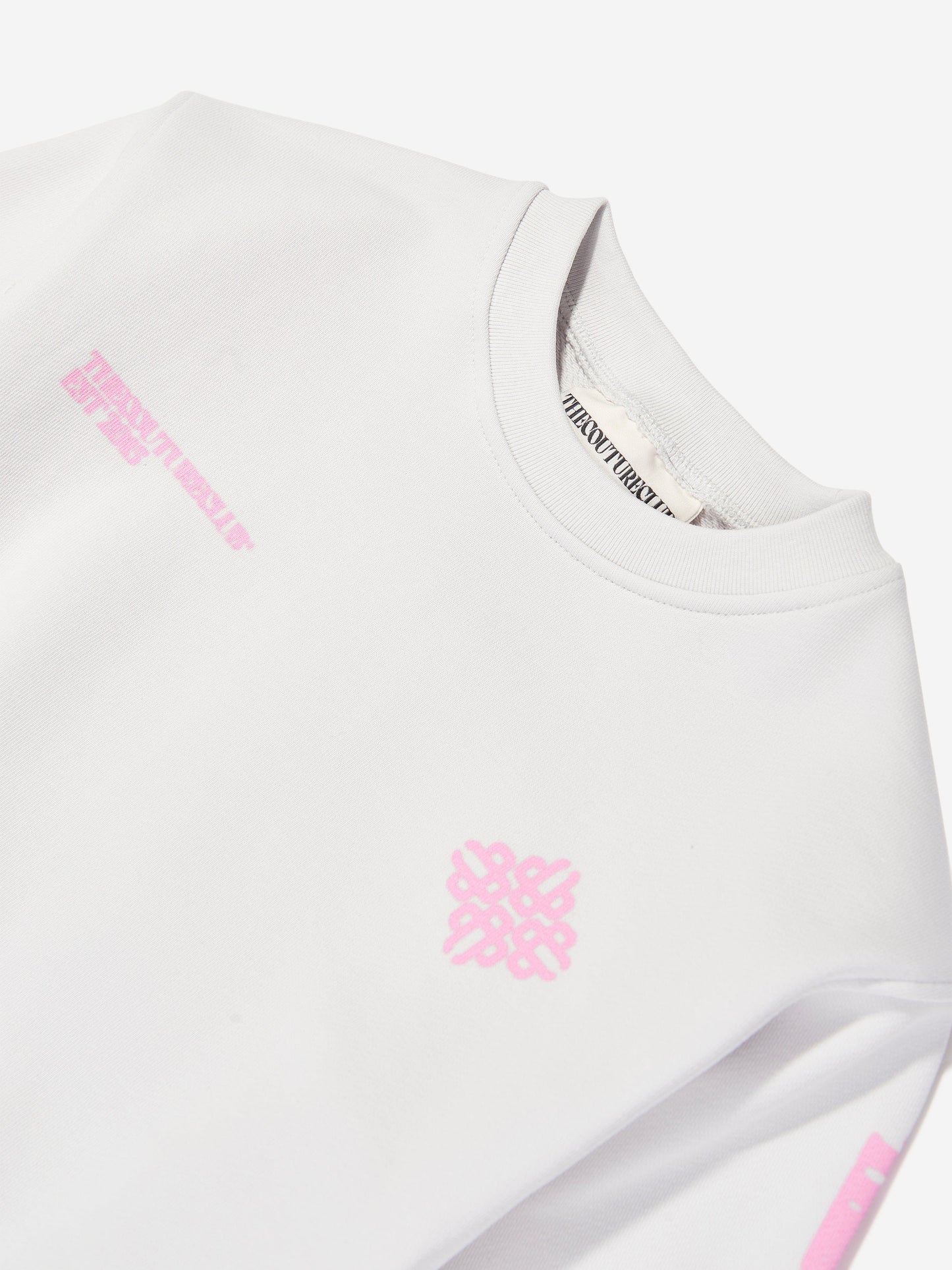 The Couture Club Kids Blurred Graphic Emblem Sweatshirt in Ivory