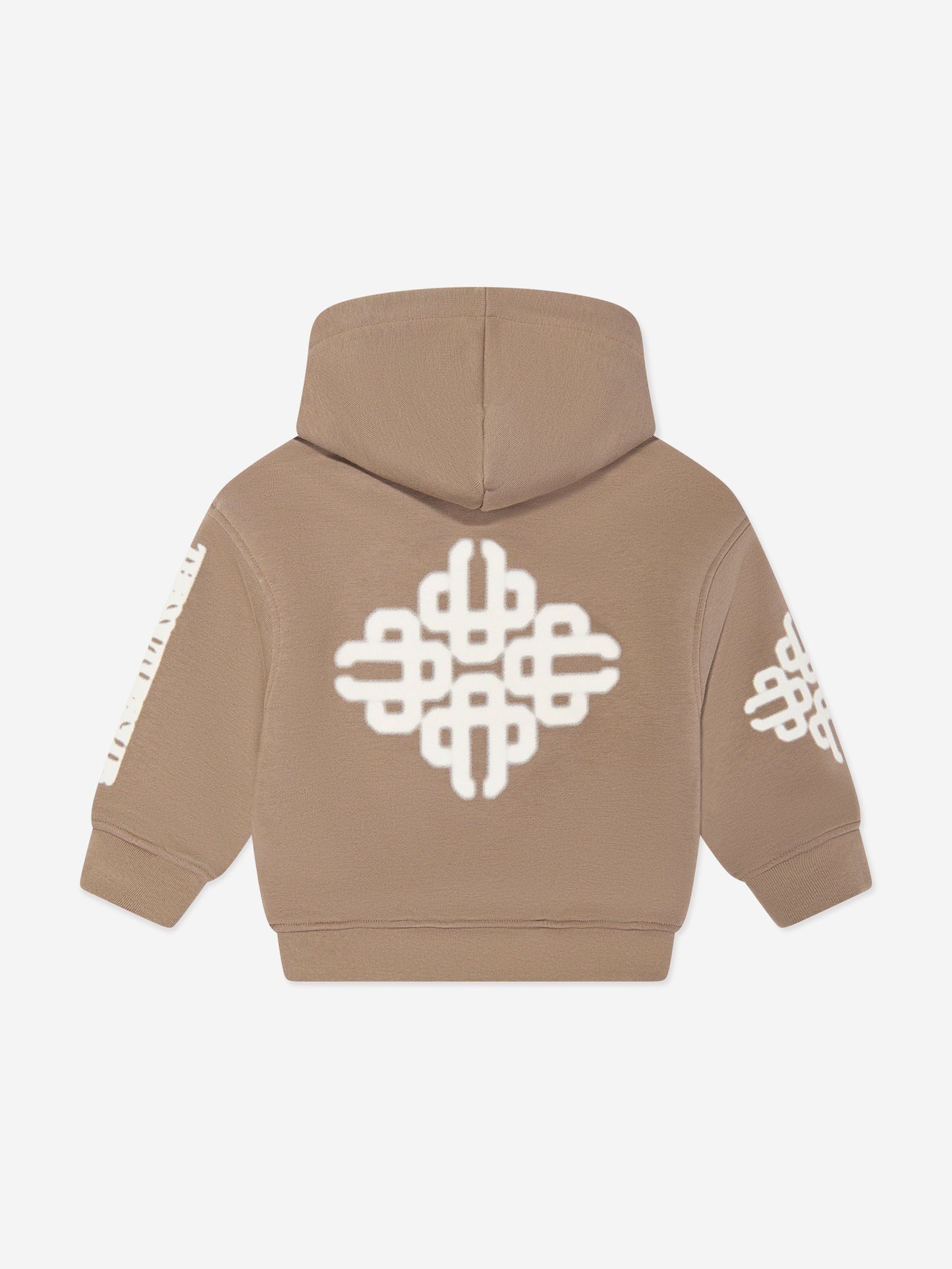 The Couture Club Kids Blurred Graphic Emblem Hoodie in Brown