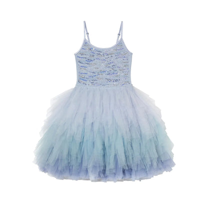 女童渐变蓝色亮片芭蕾舞裙