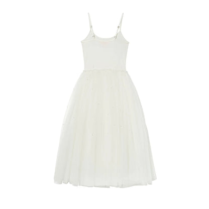 女童白色串珠吊带芭蕾舞裙