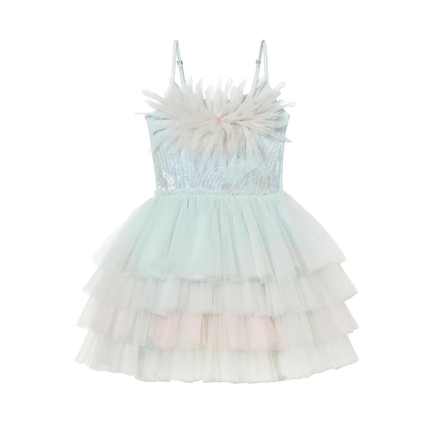 女童钻石蓝渐变色芭蕾舞裙