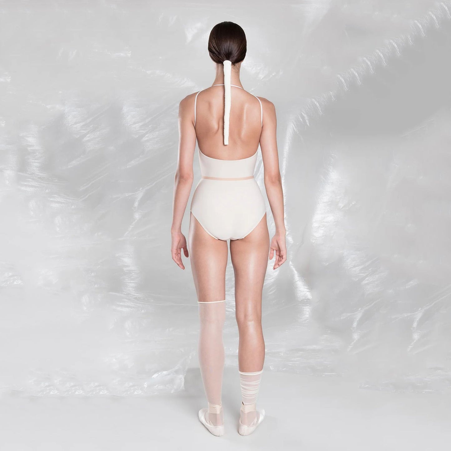 女士白色"TEARDROP BOW"芭蕾舞连体衣(252LE07VL/edelweiss)