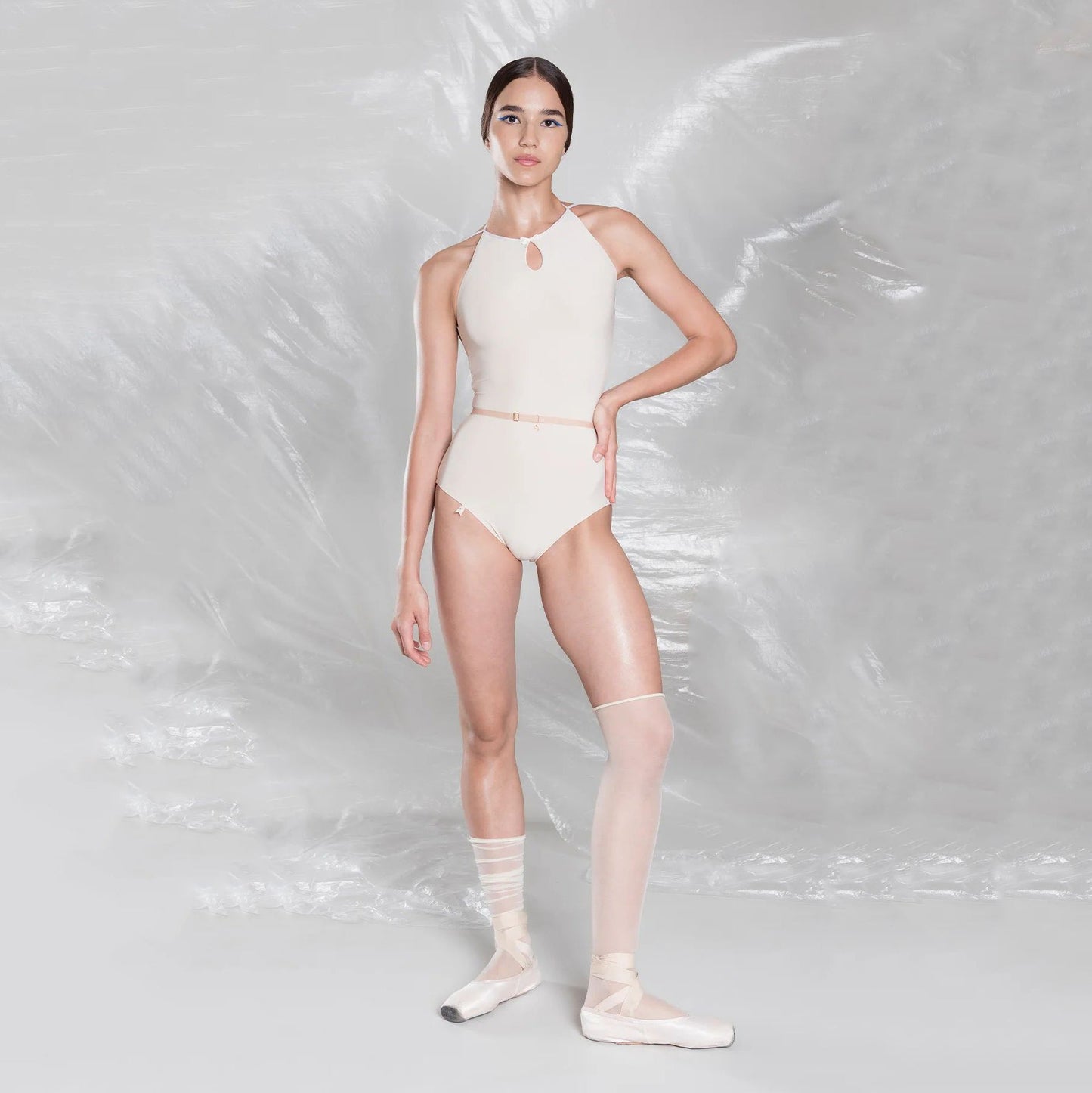 女士白色"TEARDROP BOW"芭蕾舞连体衣(252LE07VL/edelweiss)