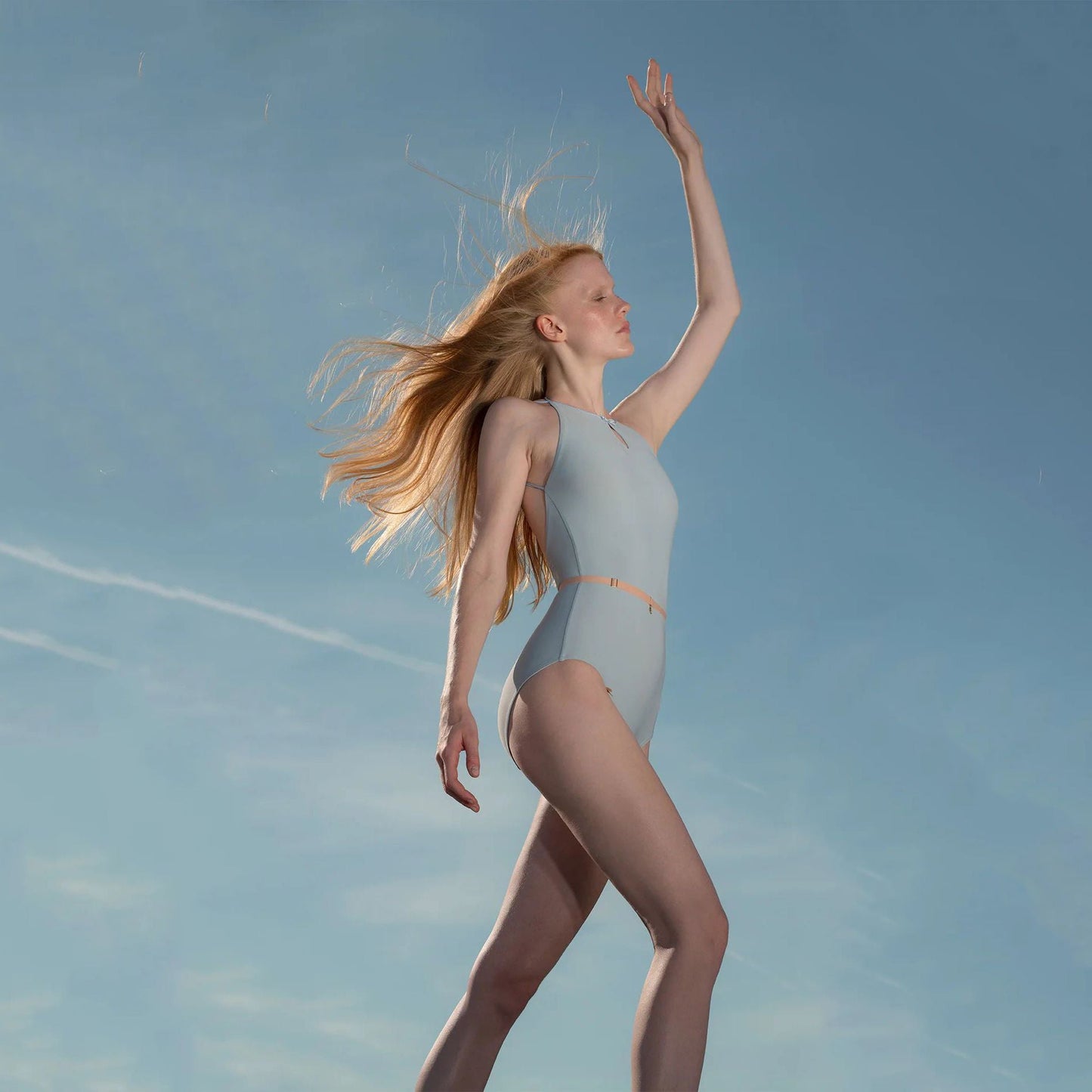 女童天空蓝"JUNIOR TEARDROP BOW"芭蕾舞连体衣(J252LE07VL/sky blue)