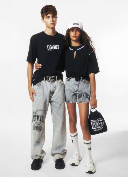 Dolce & Gabbana 男童 DG Vibe T 恤（黑色）