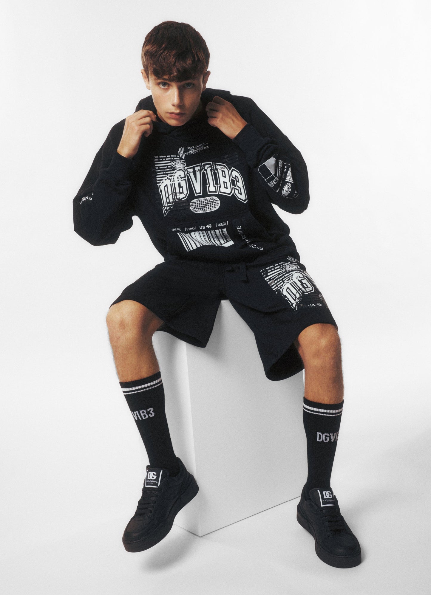 Dolce & Gabbana 男童 DG Vibe 连帽衫（黑色）