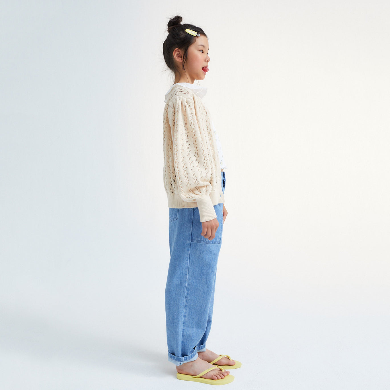 女童蓝色牛仔裤