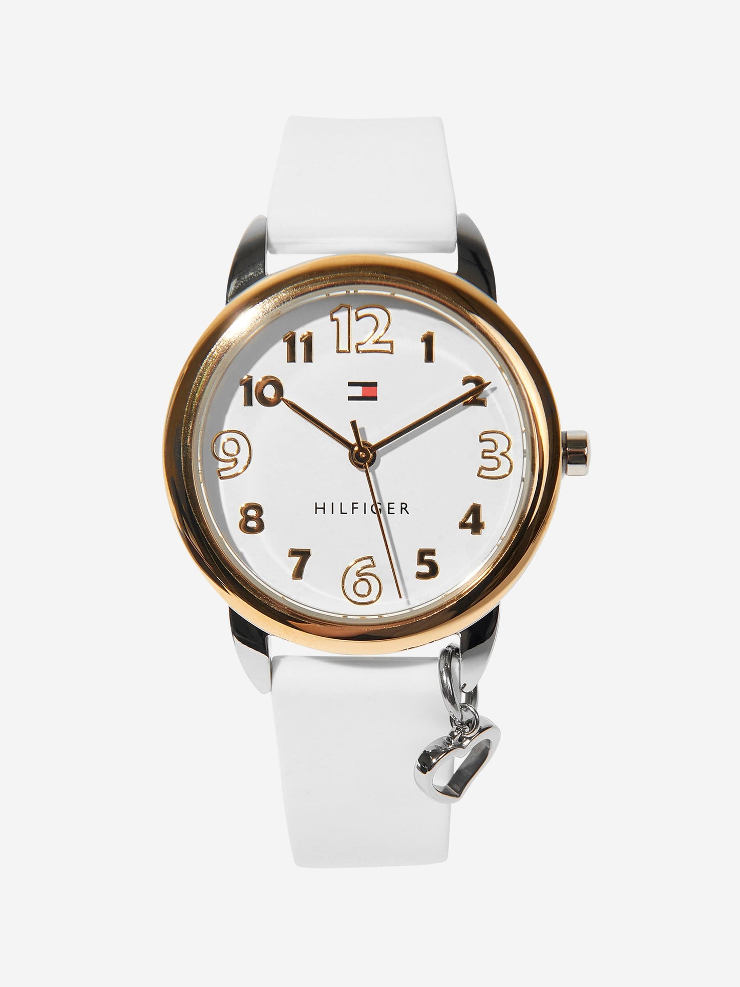 Tommy Hilfiger 女童硅胶表带手表（白色）（34 毫米）