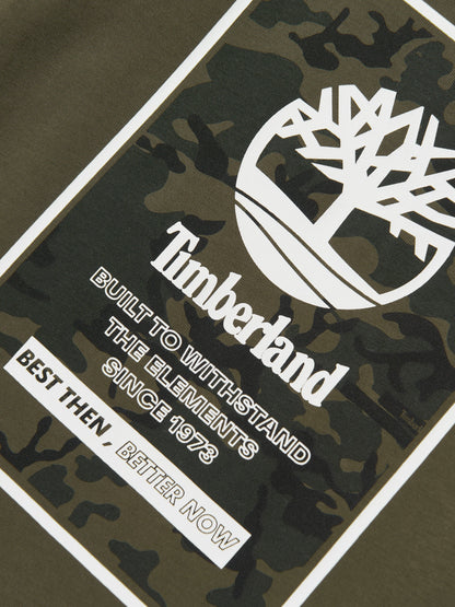 Timberland 男童长袖徽标 T 恤（绿色）