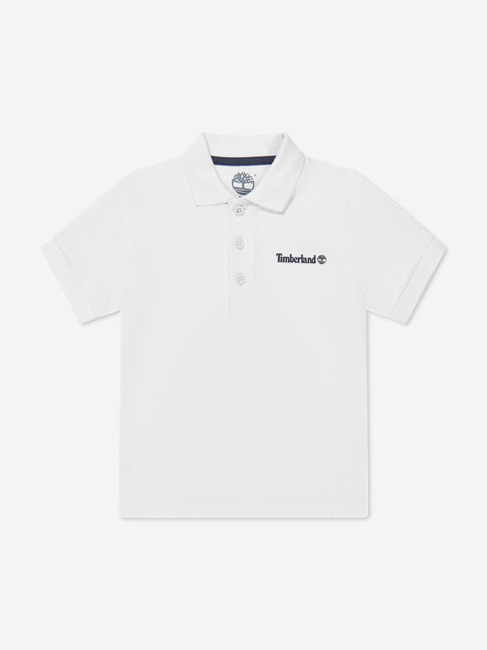 Timberland 男童白色徽标 Polo 衫