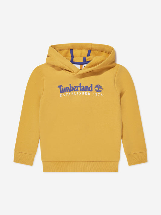 Timberland 男童黄色徽标印花连帽衫