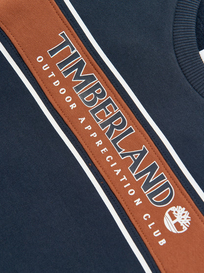 Timberland 男童海军蓝徽标印花运动衫