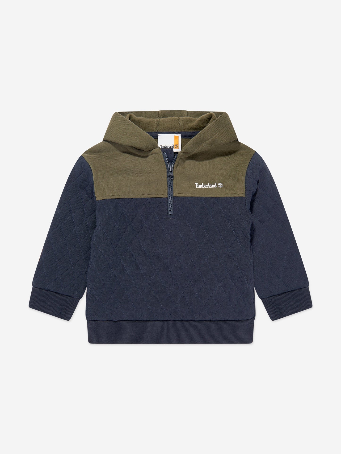 Timberland 男童海军蓝绗缝连帽运动衫