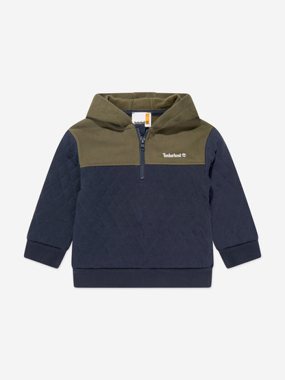 Timberland 男童海军蓝绗缝连帽运动衫