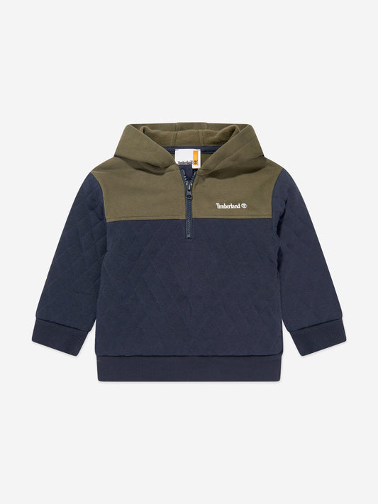 Timberland 男童海军蓝绗缝连帽运动衫