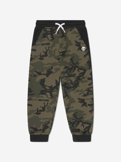 Timberland 男童绿色迷彩慢跑裤