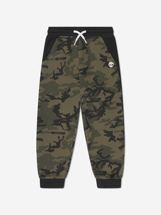 Timberland 男童绿色迷彩慢跑裤