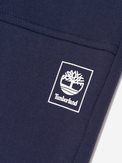Timberland 男童海军蓝徽标慢跑裤