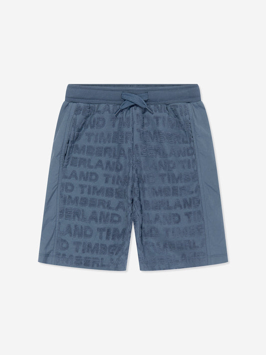 Timberland 男童蓝色毛巾布百慕大短裤