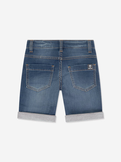 Timberland 男童蓝色牛仔结百慕大短裤