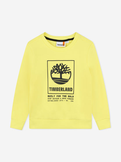 Timberland 男童黄色徽标运动衫